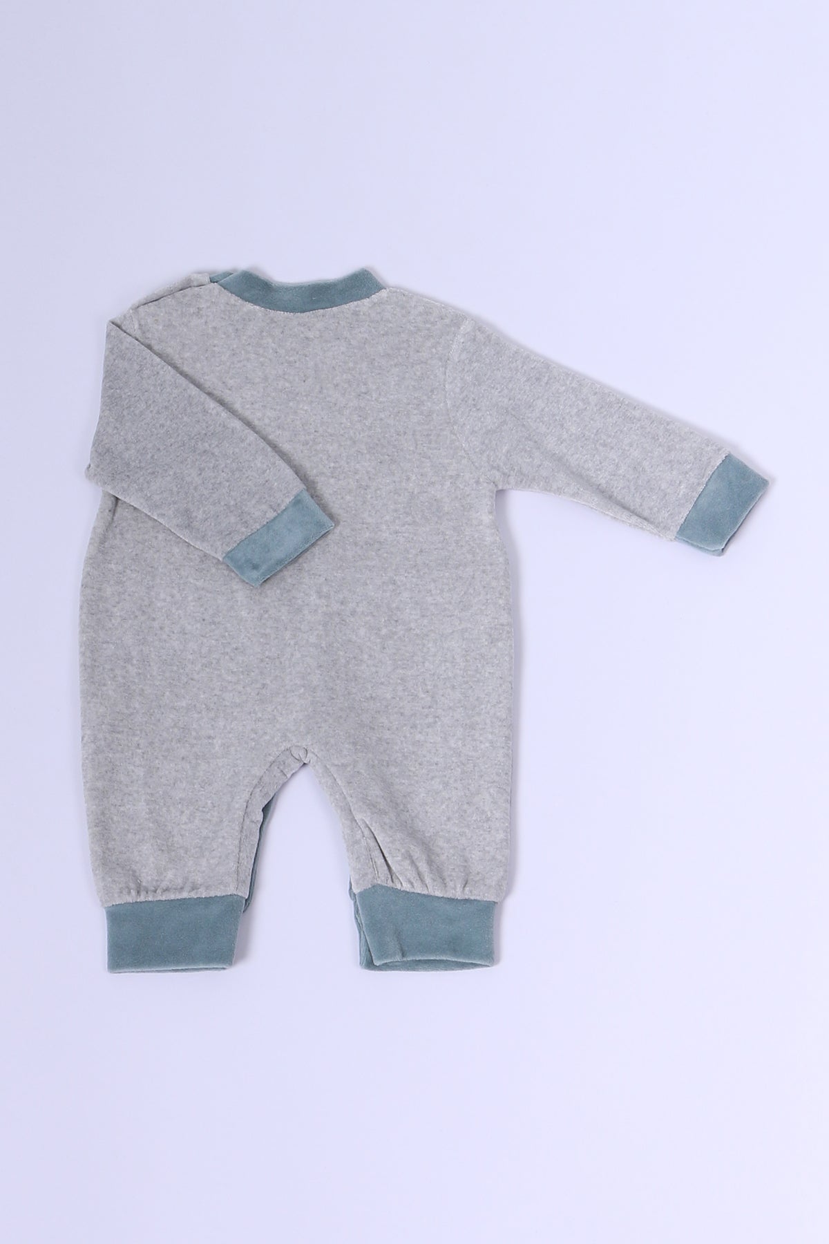 ERKEK BEBEK KADİFE TULUM AYICIK BASKILI ÇITÇITLI D10