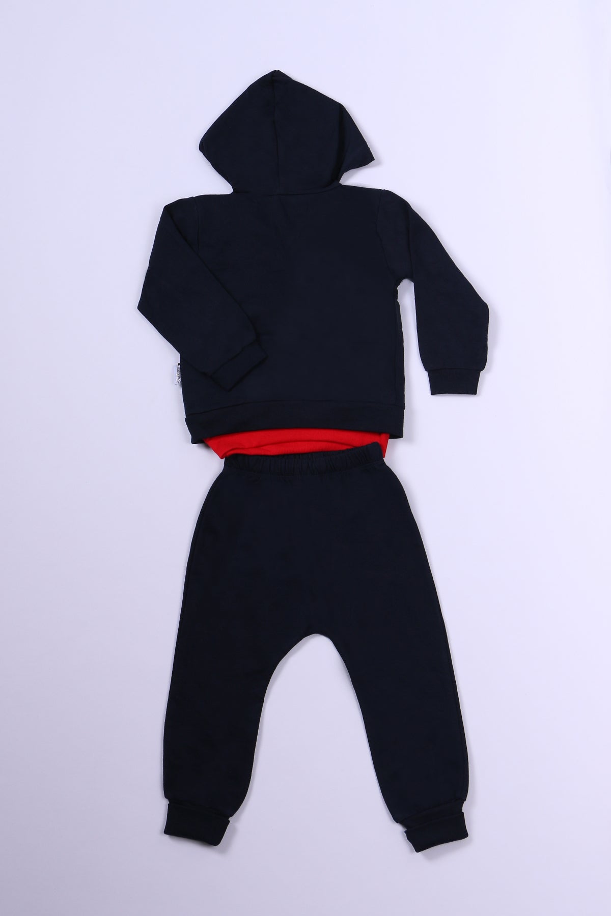 ERKEK ÇOCUK 3'LÜ TAKIM AYICIK BASKILI KAPŞONLU FERMUARLI B65
