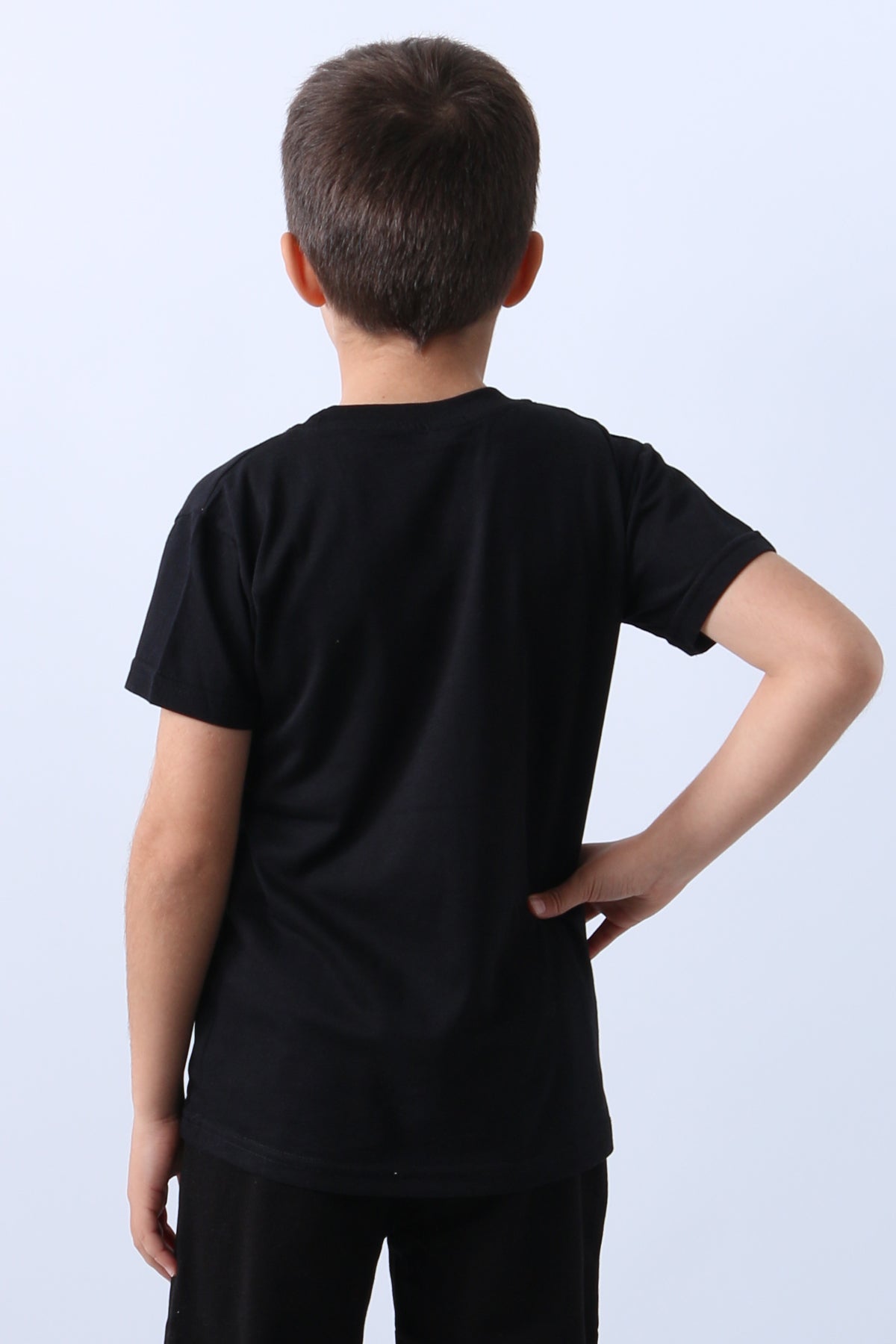 ERKEK ÇOCUK TSHİRT KARAKTER BASKILI BİSİKLET YAKA E36