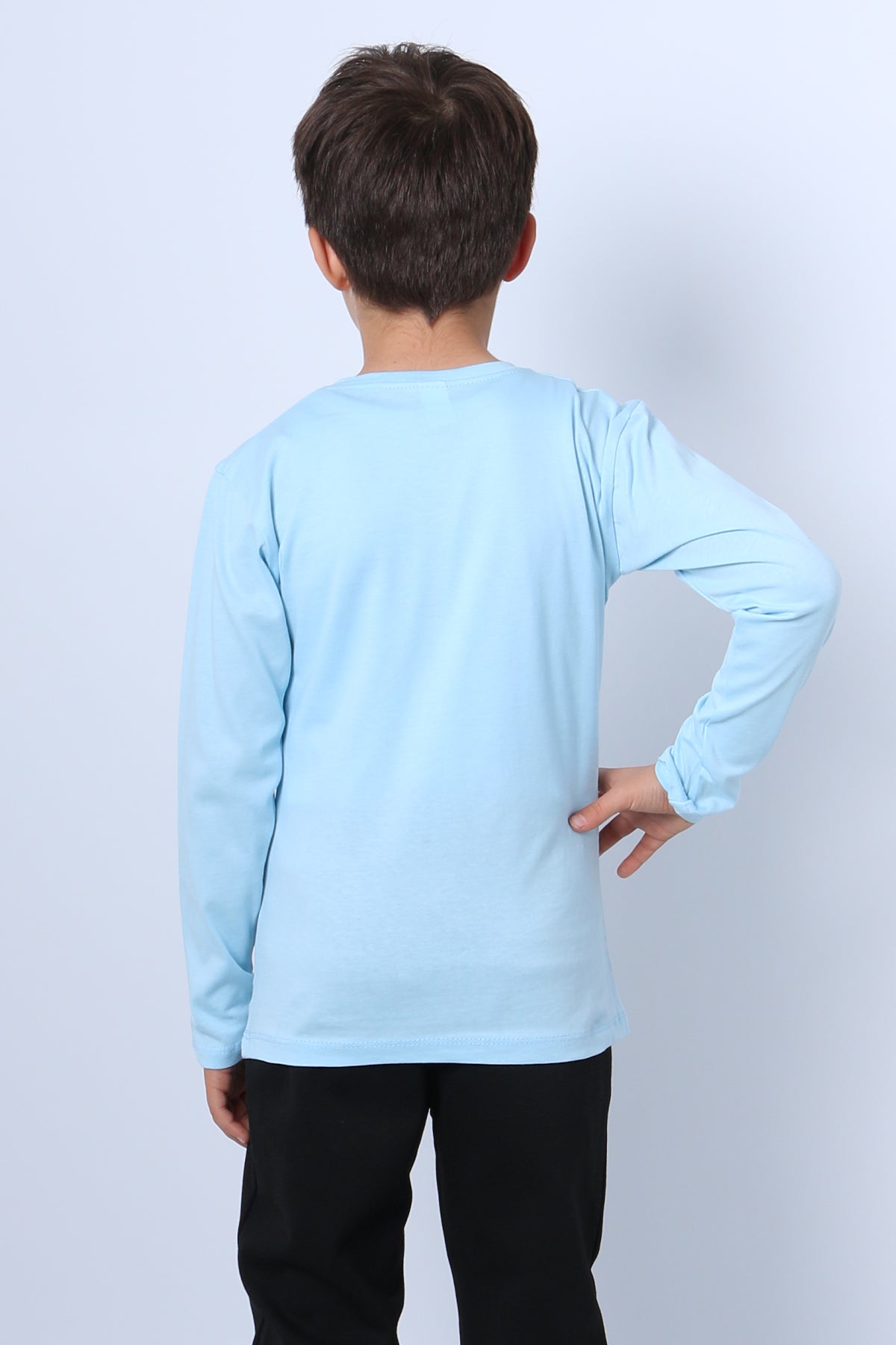 ERKEK ÇOCUK UZUN KOLLU TSHİRT STAY TRUE BASKILI 4 MEVSİM BİSİKLET YAKA E29