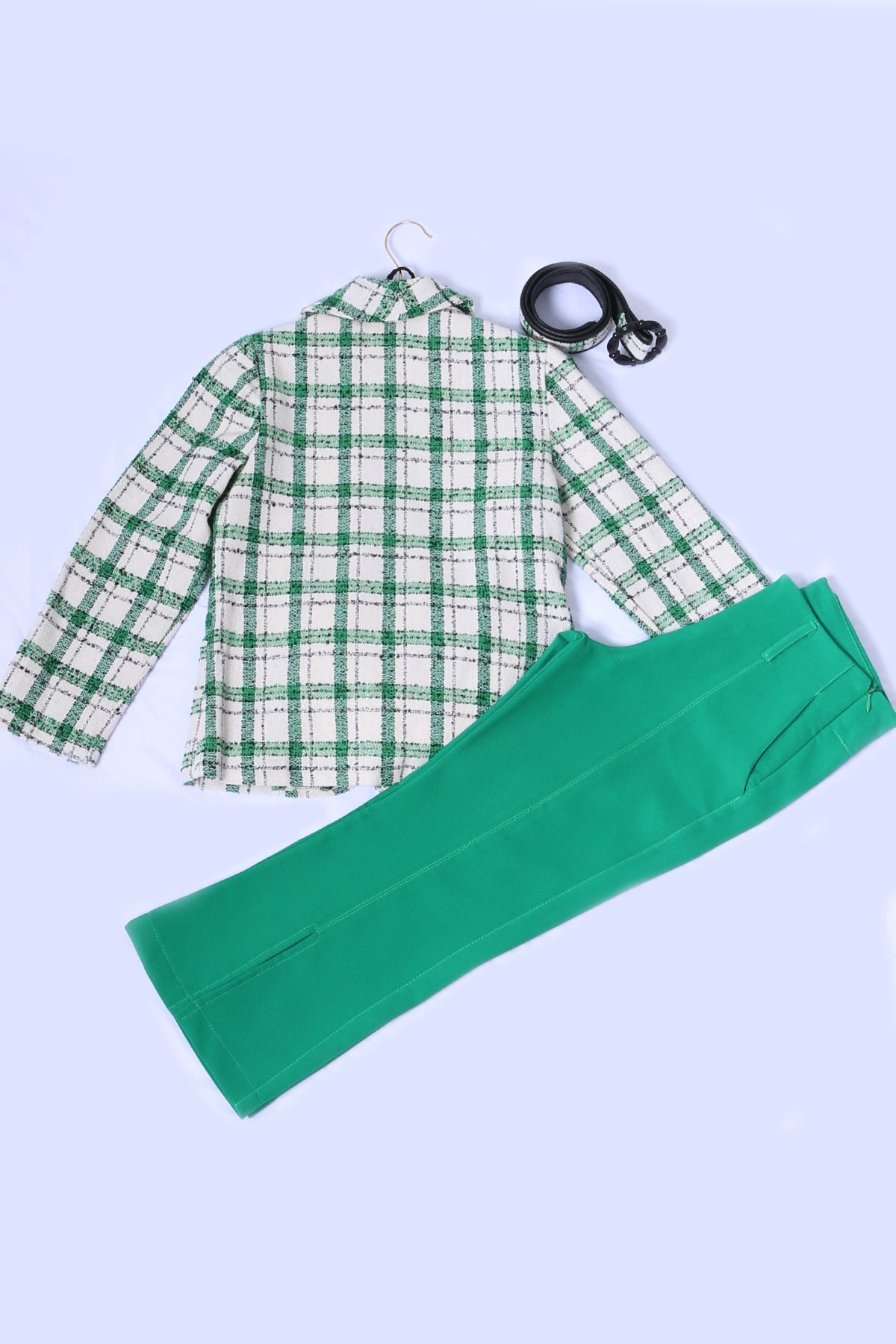 KIZ ÇOCUK 3 LÜ TAKIM CEKETLİ ÇANTA HEDİYELİ EKOSE DESENLİ A64