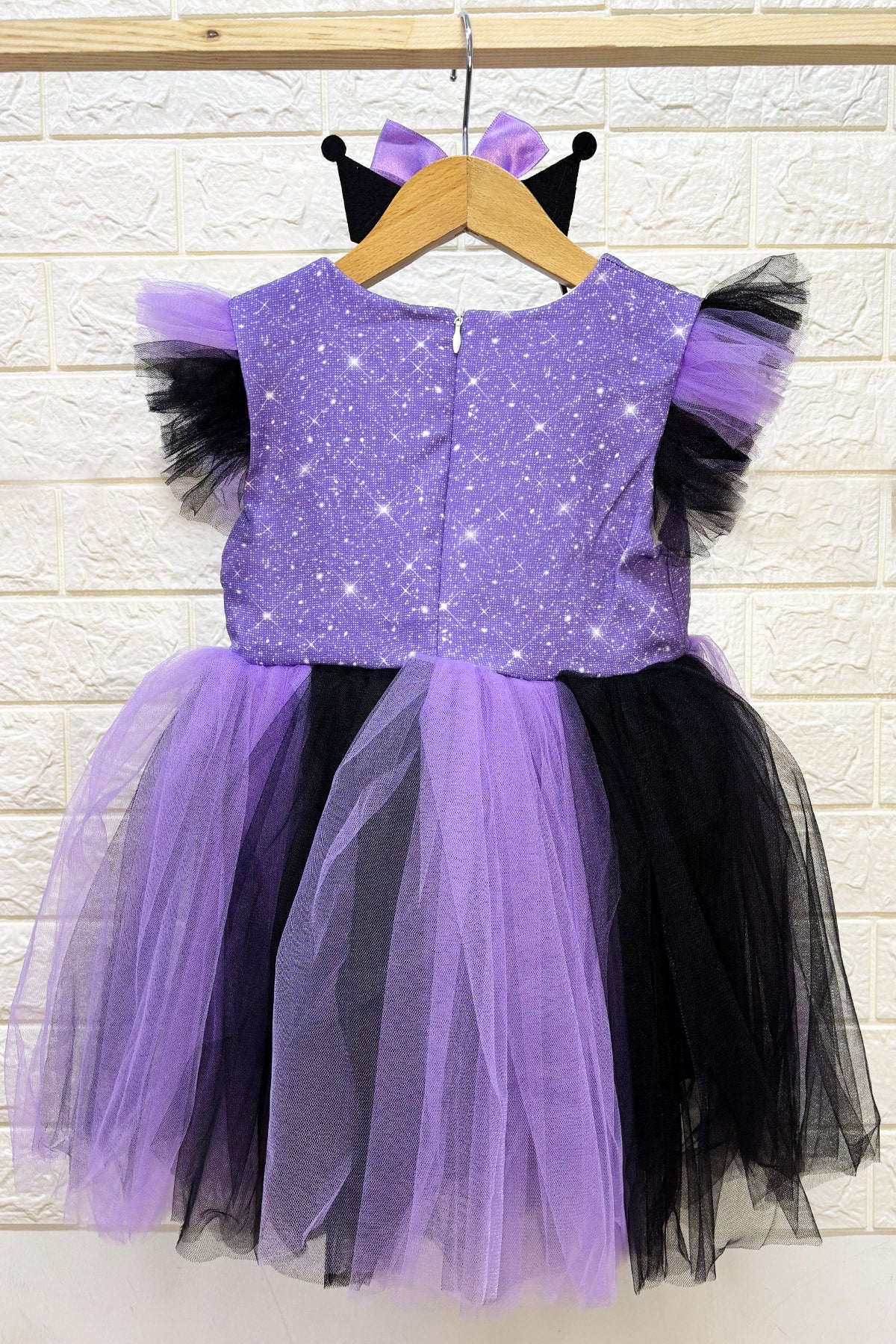 KIZ ÇOCUK ABİYE TAÇ HEDİYELİ TÜLLÜ KARAKTER NAKIŞLI FIRFIRLI D16