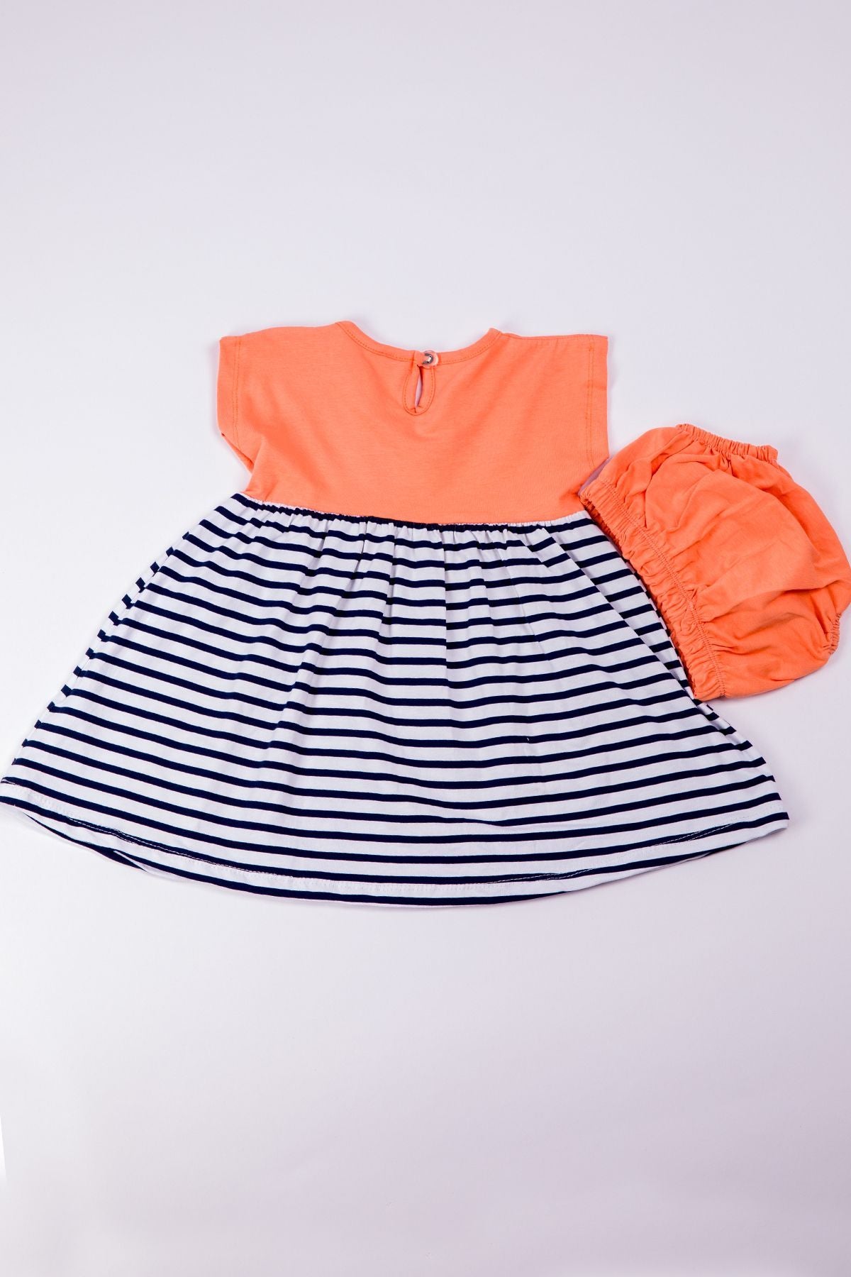 KIZ ÇOCUK ELBİSE ÇİZGİLİ BASKILI B7