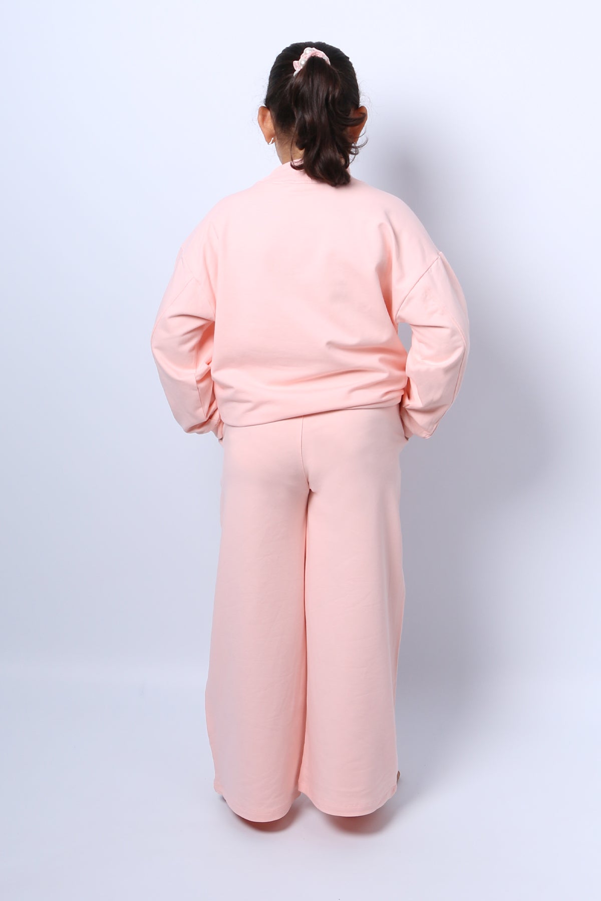 KIZ ÇOCUK EŞOFMAN TAKIMI KORDONLU BASKILI İSPANYOL PAÇA C37