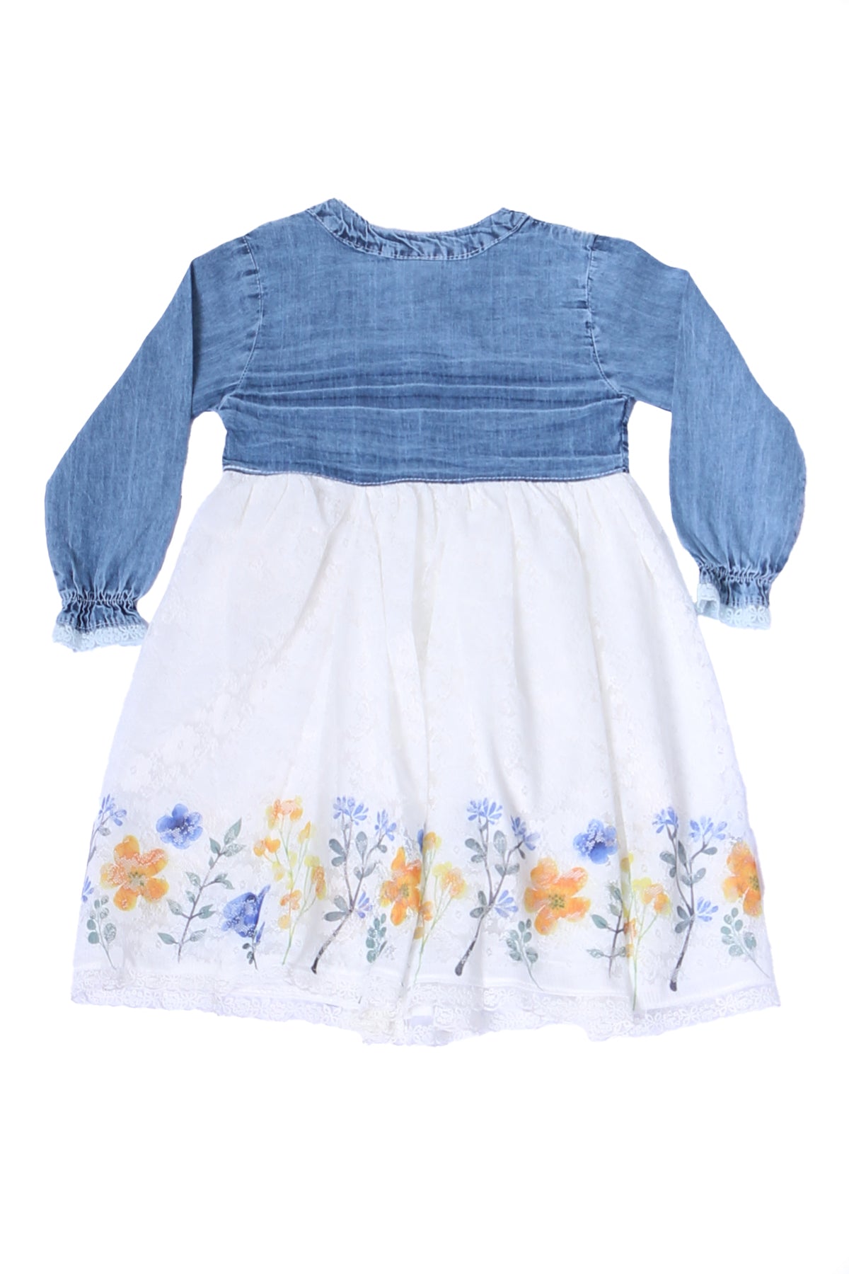 KIZ ÇOCUK KOT ELBİSE SAÇ BANDI HEDİYELİ DANTEL DETAYLI FIRFIRLI A58