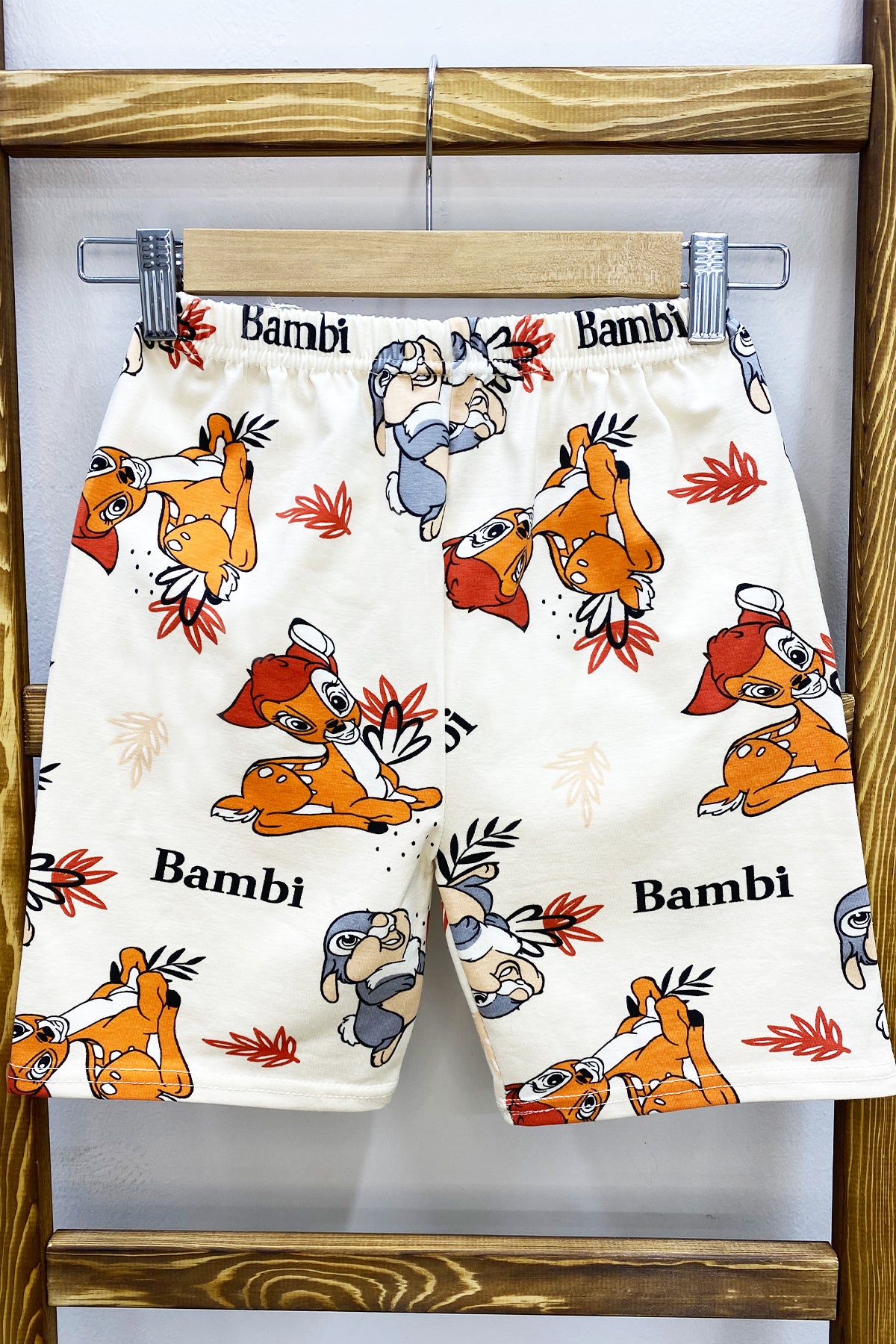 KIZ ÇOCUK ŞORT BASKILI BELİ LASTİKLİ A19