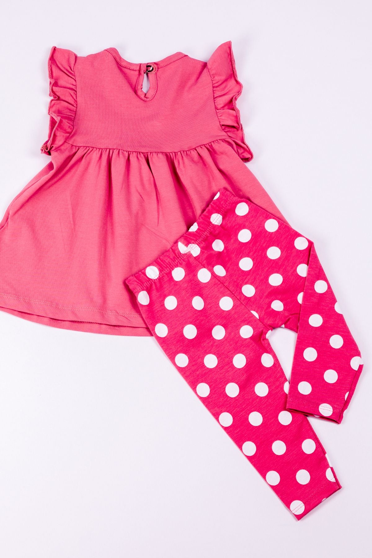 KIZ ÇOCUK TAKIM KAPRİ TAYTLI MİNNİE MOUSE BASKILI PUANTİYELİ B6