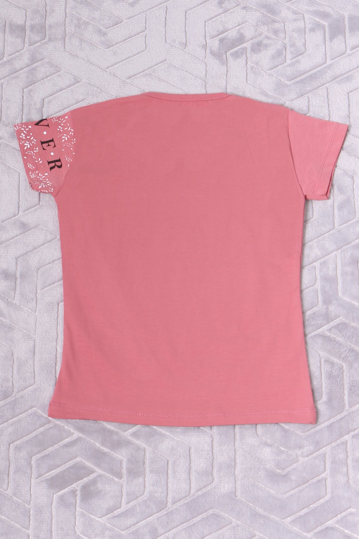 KIZ ÇOCUK TSHİRT NATURE BASKILI BİSİKLET YAKA E12