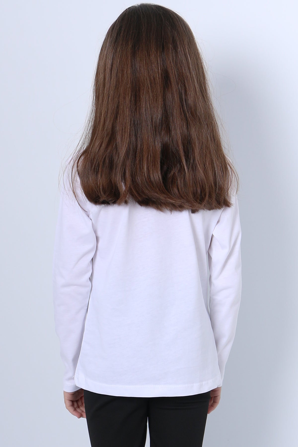 KIZ ÇOCUK UZUN KOL TSHİRT 4 MEVSİM BASKILI BİSİKLET YAKA D7