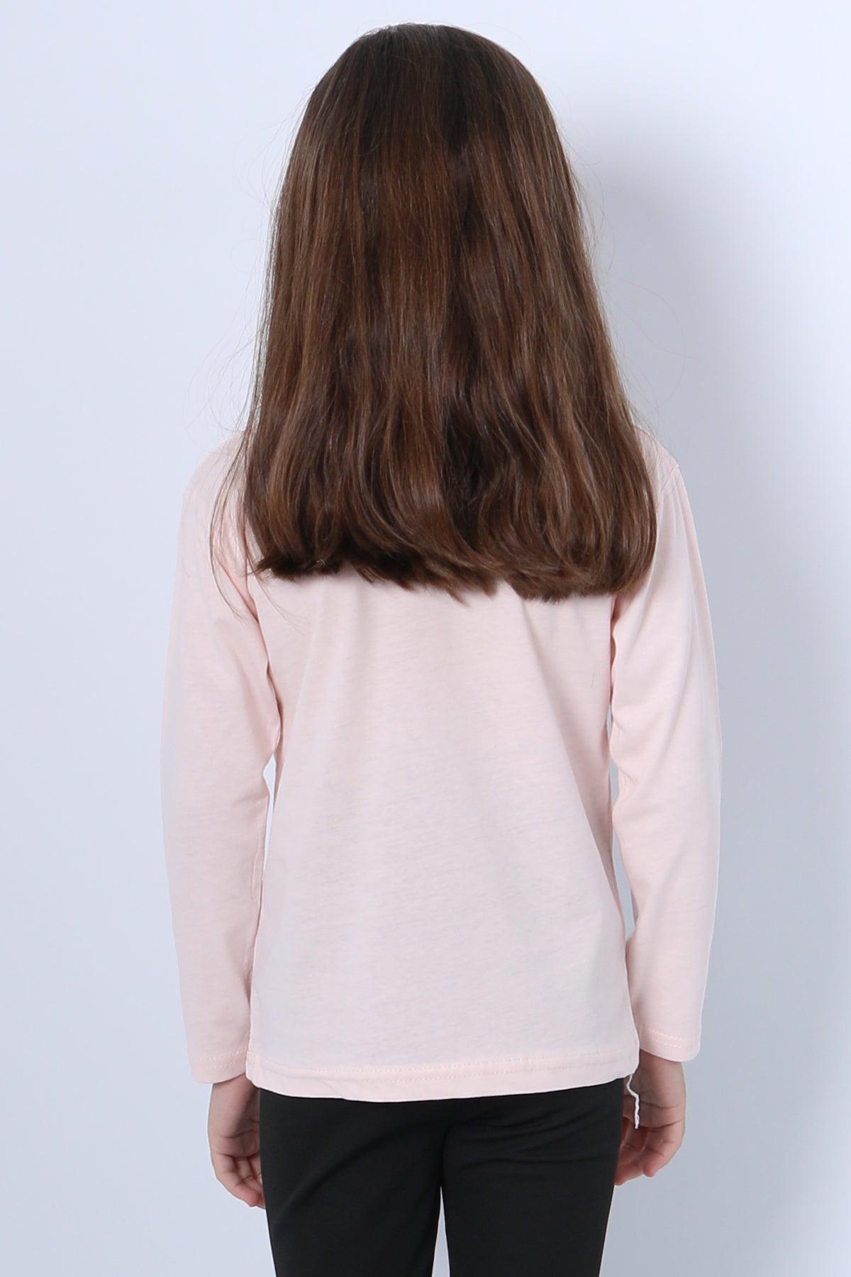 KIZ ÇOCUK UZUN KOL TSHİRT BLUEY İLE BİNGO BASKILI BİSİKLET YAKA D46