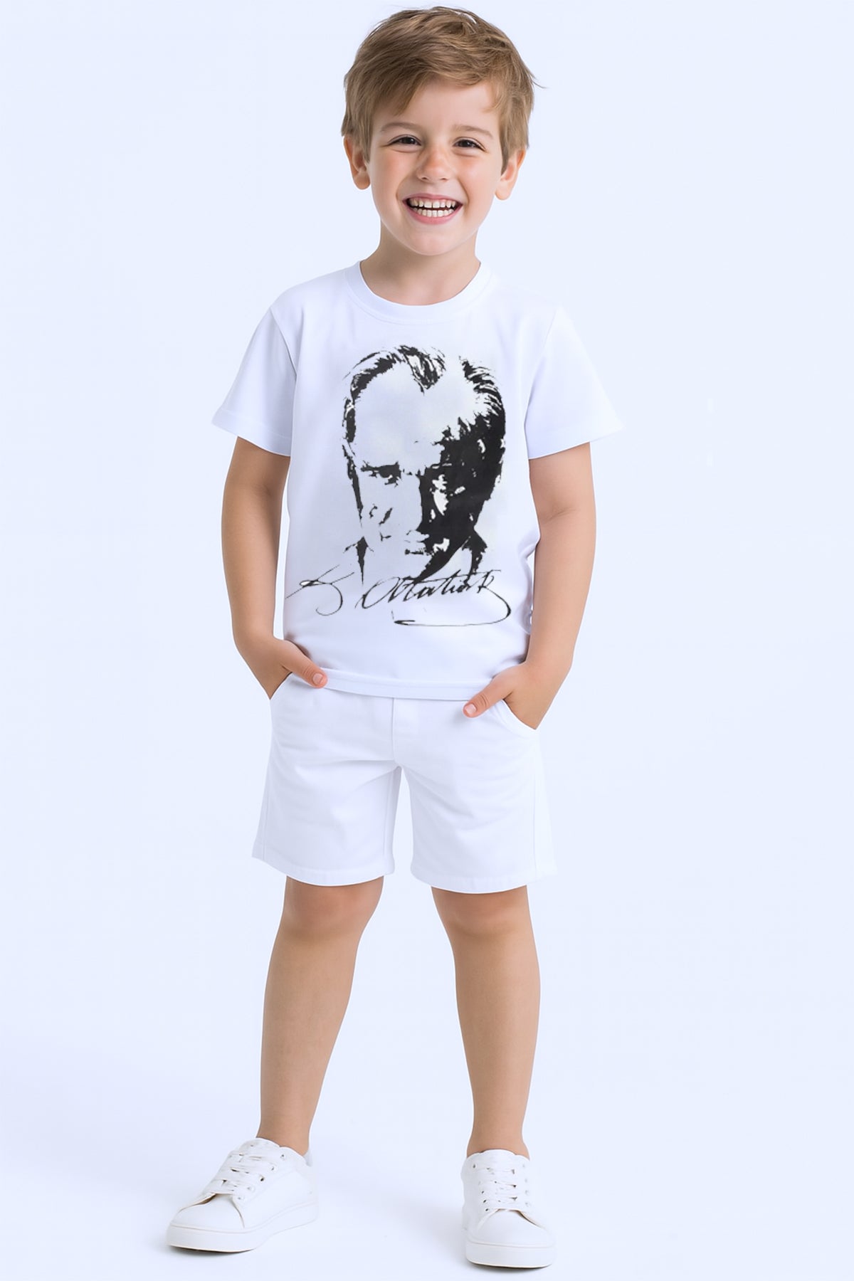 ÇOCUK ATATÜRK AYYILDIZ BASKILI TSHİRT KISA KOLLU A62