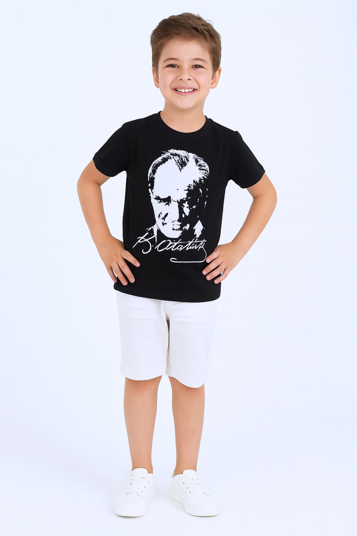 ÇOCUK ATATÜRK AYYILDIZ BASKILI TSHİRT KISA KOLLU A62