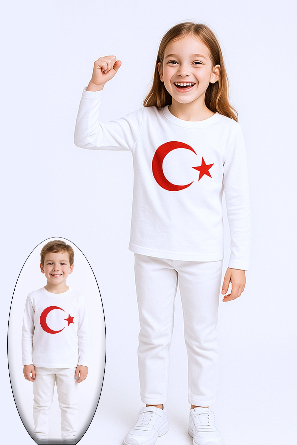 ÇOCUK AYYILDIZ BASKILI TSHİRT UZUN KOLLU A57
