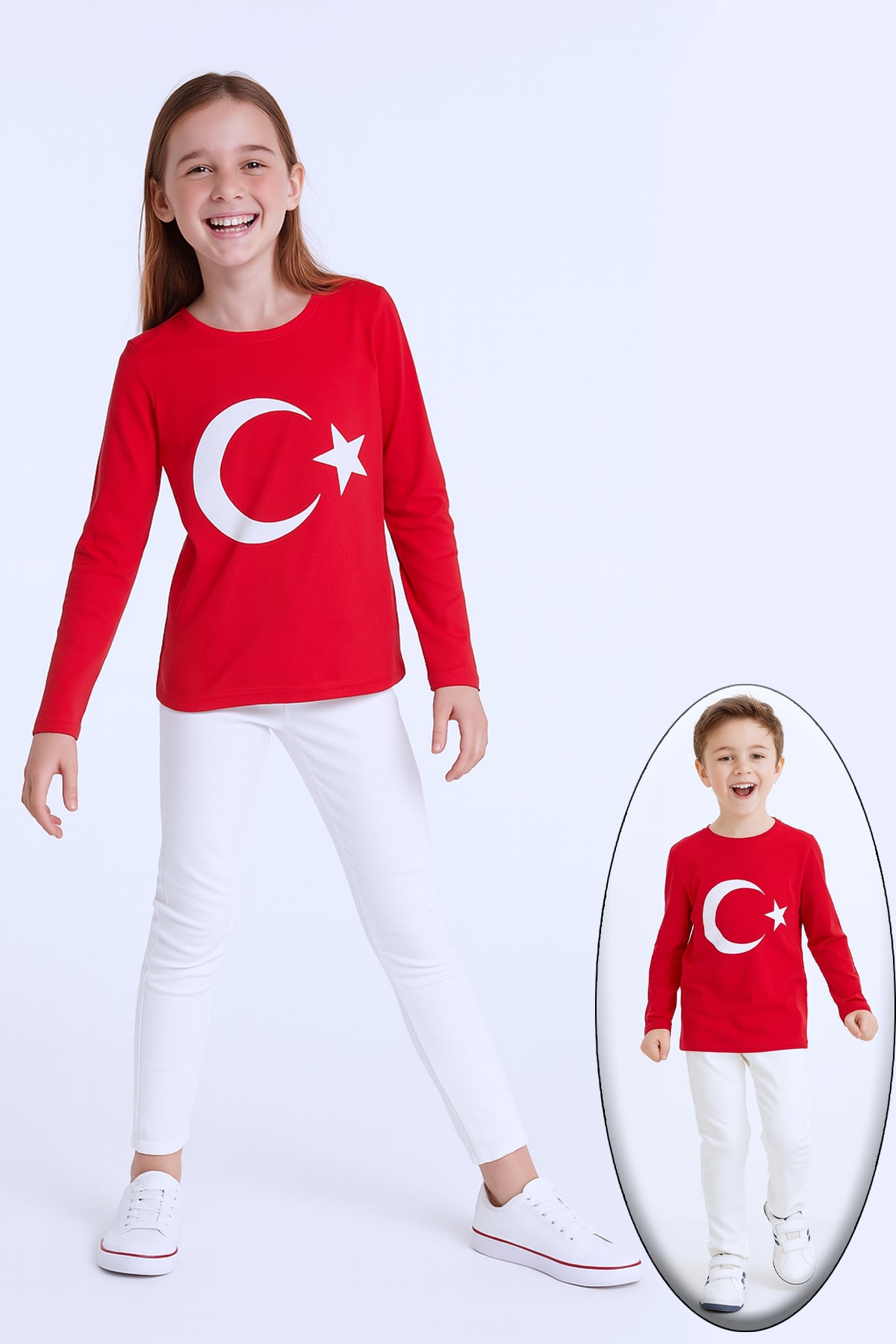 ÇOCUK AYYILDIZ BASKILI TSHİRT UZUN KOLLU A57