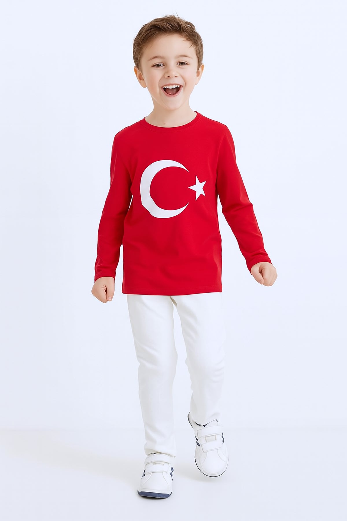 ÇOCUK AYYILDIZ BASKILI TSHİRT UZUN KOLLU A57