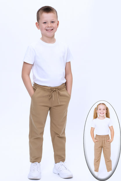 ÇOCUK UNİSEX OKUL PANTOLONU BELİ LASTİKLİ