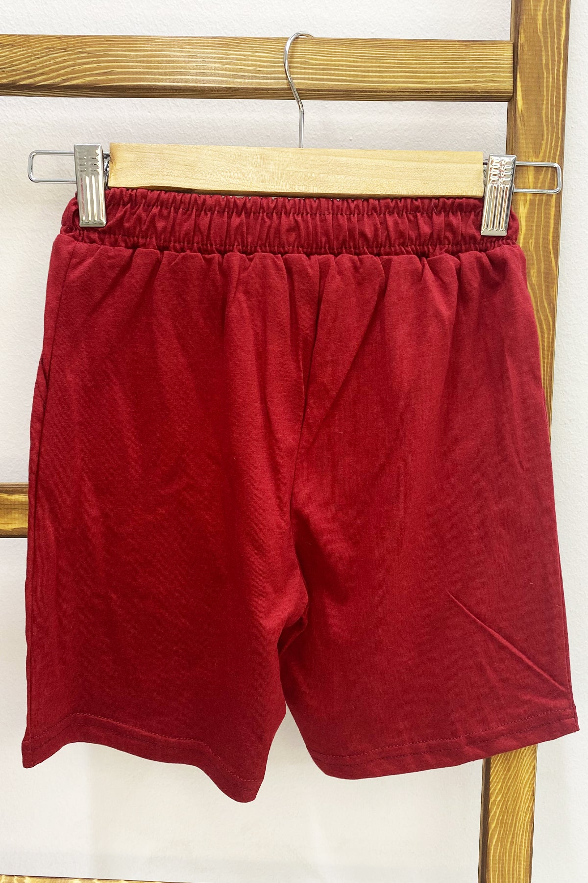 ERKEK ÇOCUK ŞORT CEPLİ DÜZ RENK YAZI BASKILI F29