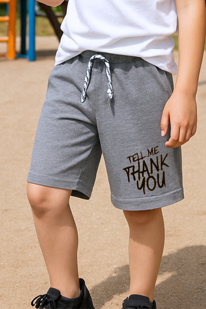 ERKEK ÇOCUK ŞORT CEPLİ DÜZ RENK YAZI BASKILI F29