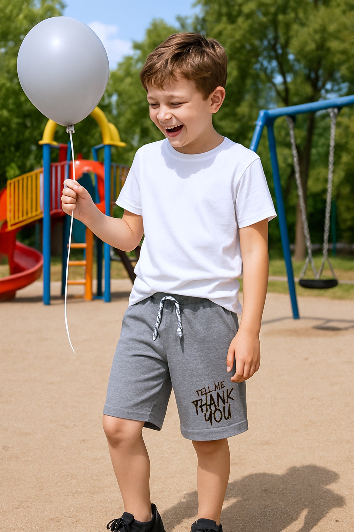 ERKEK ÇOCUK ŞORT CEPLİ DÜZ RENK YAZI BASKILI F29