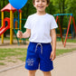 ERKEK ÇOCUK ŞORT CEPLİ DÜZ RENK YAZI BASKILI F29