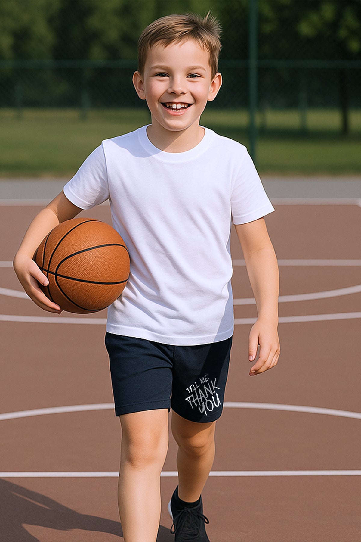 ERKEK ÇOCUK ŞORT CEPLİ DÜZ RENK YAZI BASKILI F29