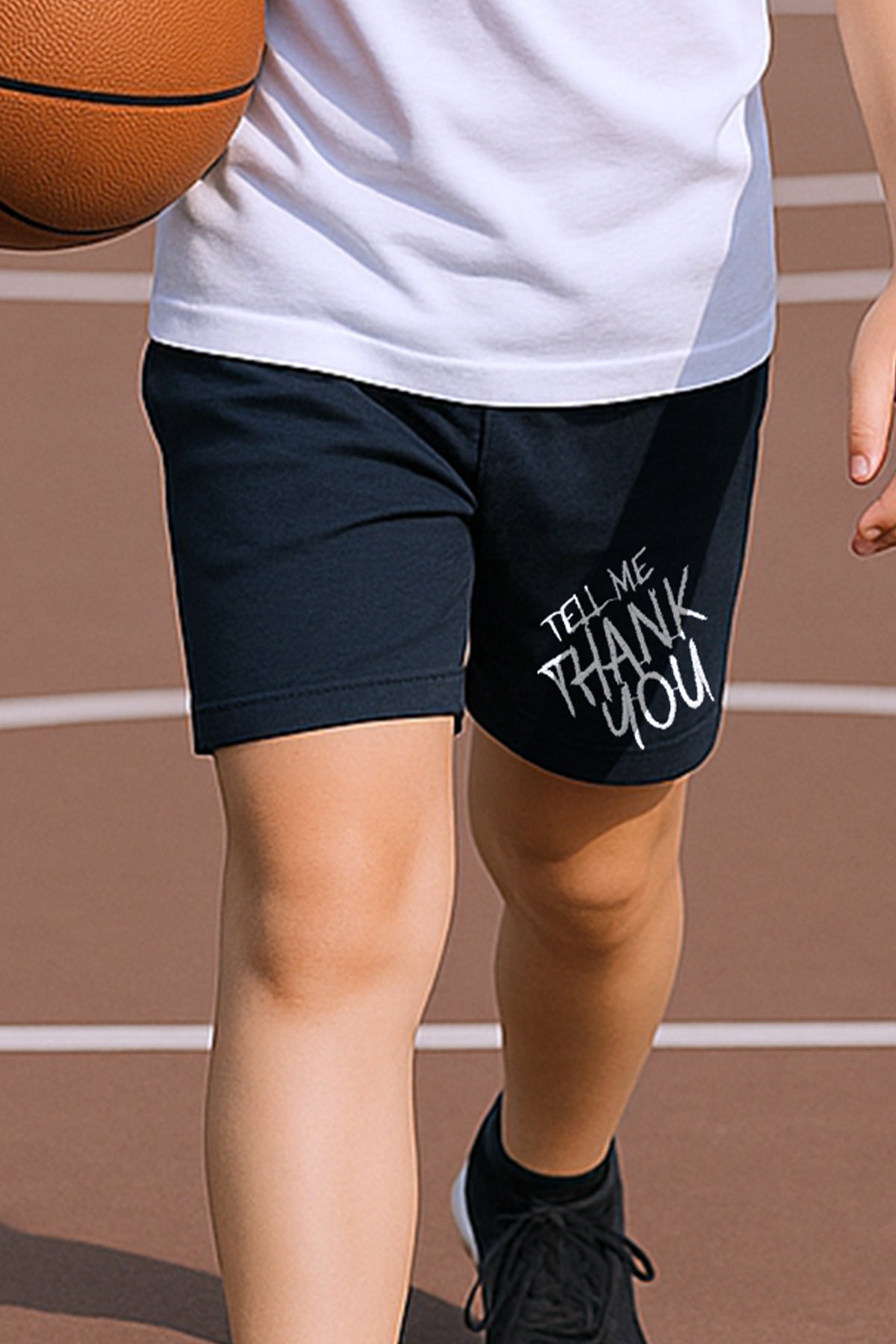 ERKEK ÇOCUK ŞORT CEPLİ DÜZ RENK YAZI BASKILI F29