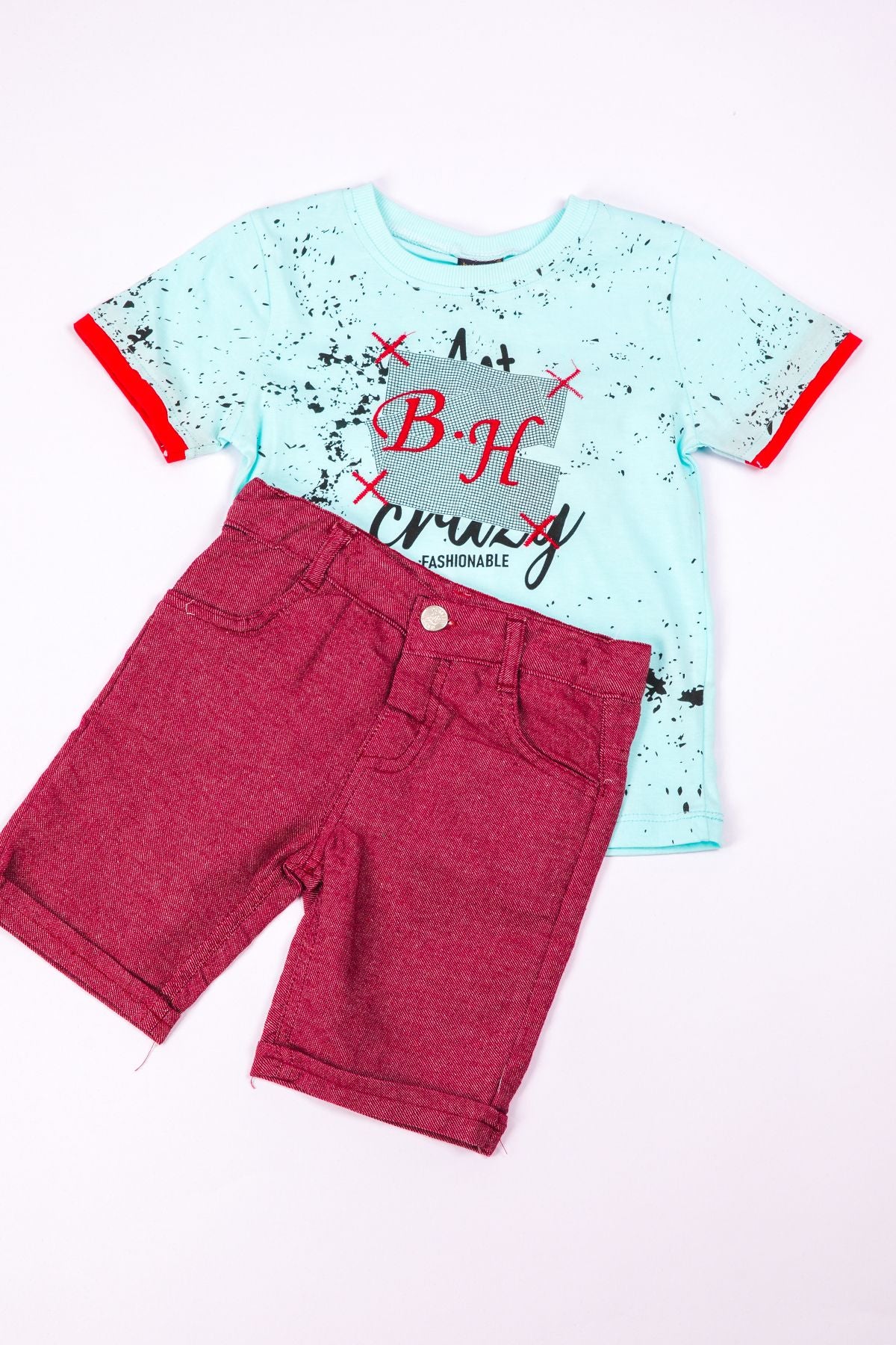 Erkek Çocuk Şortlu Takim Baskili A49 HCM00049