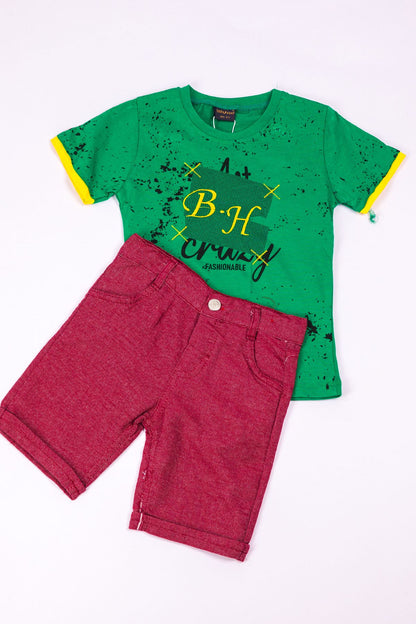 Erkek Çocuk Şortlu Takim Baskili A49 HCM00049