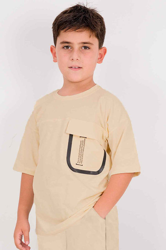 ERKEK ÇOCUK ŞORTLU TAKIM SIRT BASKILI CEP DETAYLI B19