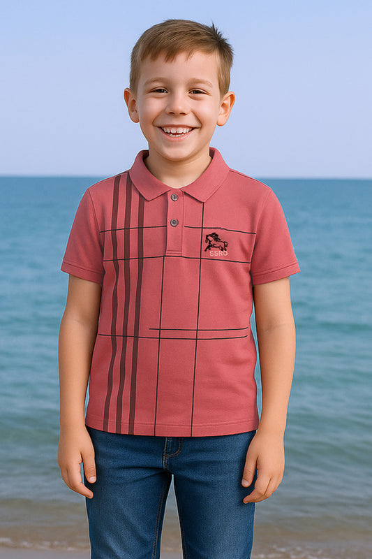 ERKEK ÇOCUK TSHİRT ÇİZGİLİ POLO YAKA A5
