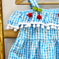 KIZ ÇOCUK ASKILI ELBİSE DANTELLİ EKOSE DESENLİ B14