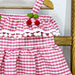 KIZ ÇOCUK ASKILI ELBİSE DANTELLİ EKOSE DESENLİ B14