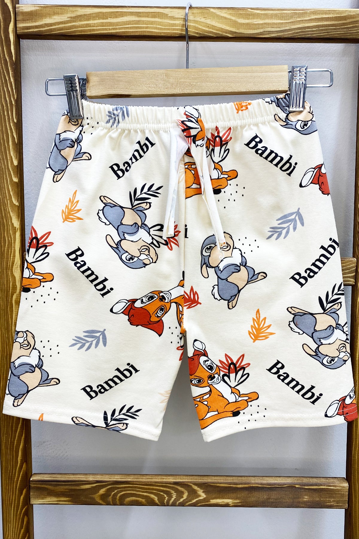 KIZ ÇOCUK ŞORT BASKILI BELİ LASTİKLİ A19