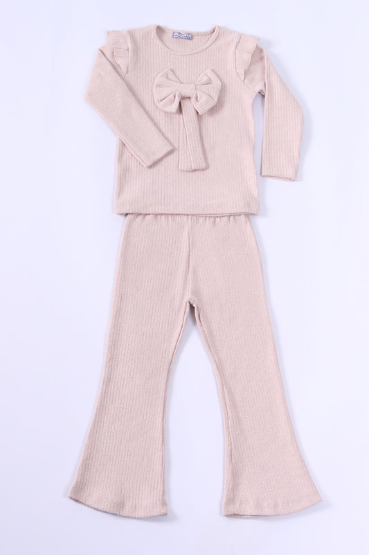 KIZ ÇOCUK TRİKO TAKIM FİYONKLU FIRFIRLI DÜZ RENK İSPANYOL PAÇA E23 HCM00335