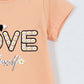 KIZ ÇOCUK TSHİRT LOVE BASKILI BİSİKLET YAKA E26