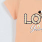 KIZ ÇOCUK TSHİRT LOVE BASKILI BİSİKLET YAKA E26