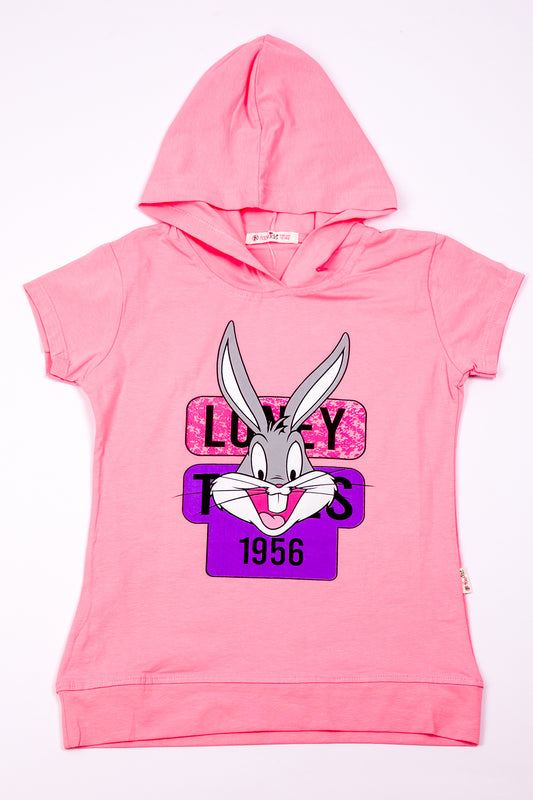 KIZ ÇOCUK TSHİRT TAVŞAN BASKILI A3